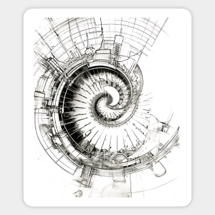 Fibonacci Sequence: Fibonacci Abstract Sticker